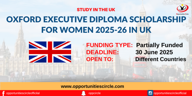 Oxford Executive Diploma Scholarship for Women 2025-26 in UK