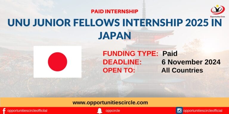 UNU Junior Fellows Internship 2025 in Japan
