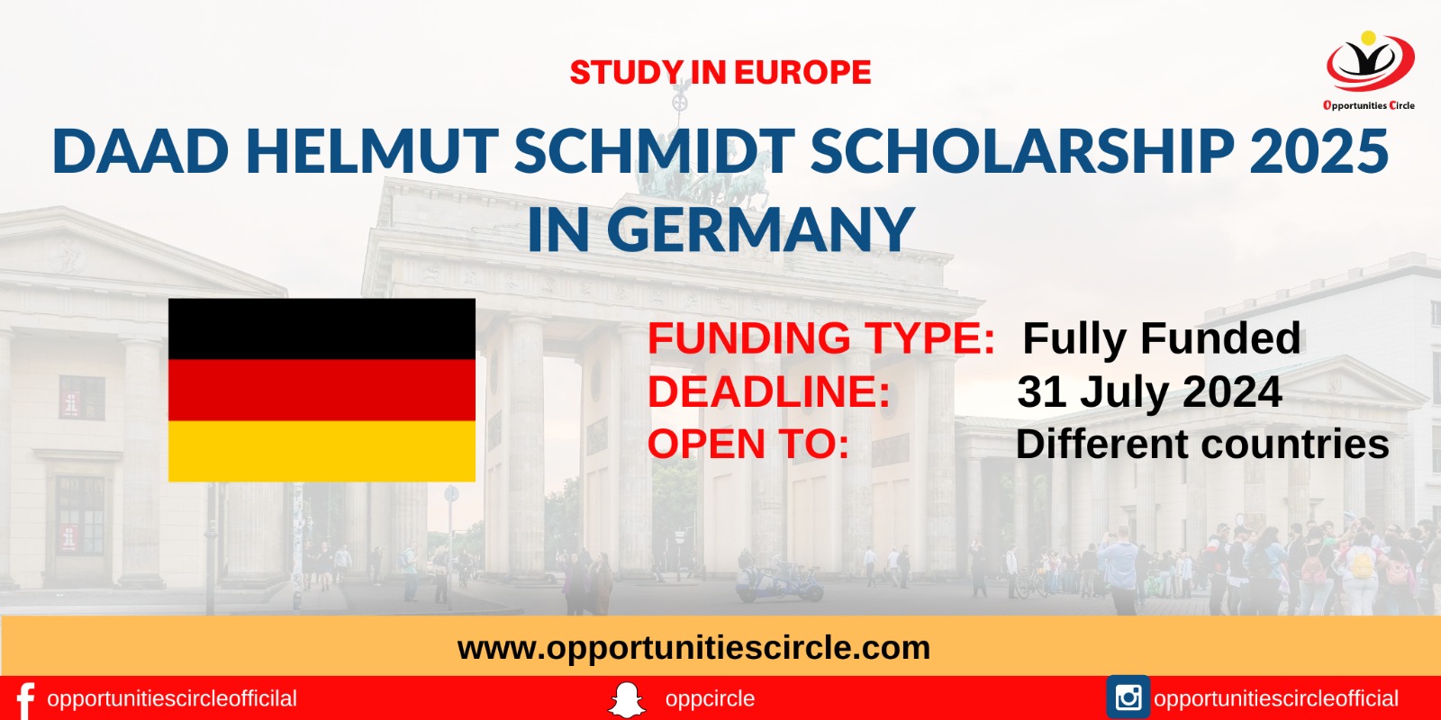 DAAD Helmut Schmidt Scholarship 2025 in Germany Fully Funded