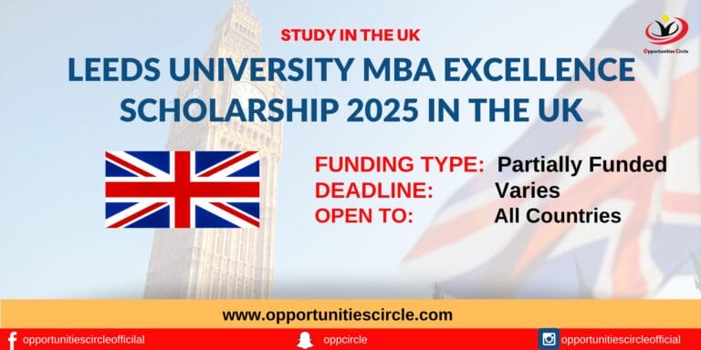 Leeds University MBA Excellence Scholarship 2025 in the UK