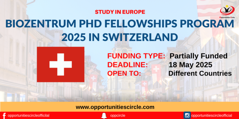 Biozentrum PhD Fellowships Program 2025 in Switzerland