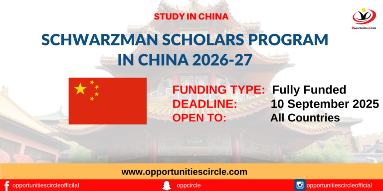 Schwarzman Scholars Program in China 2026-27