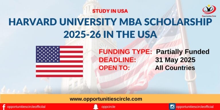 Harvard University MBA Scholarship 2025-26 in USA