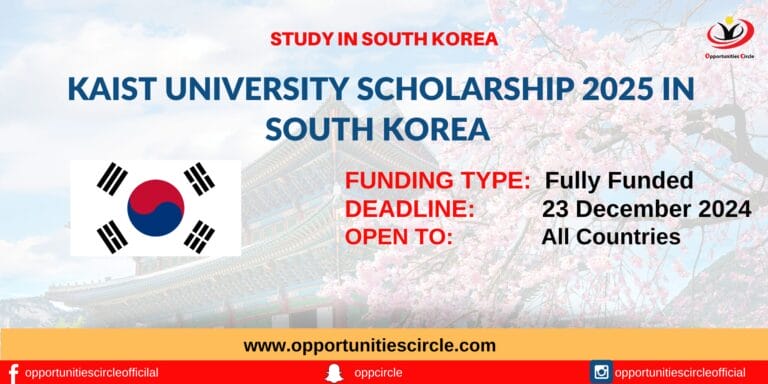 KAIST University Scholarship 2025 in South Korea