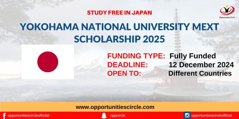 Yokohama National University MEXT Scholarship 2025 in Japan