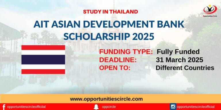 AIT Asian Development Bank Scholarship 2025 in Thailand