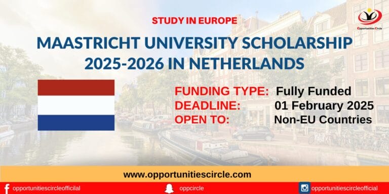 Maastricht University Scholarship 2025-2026 in Netherlands