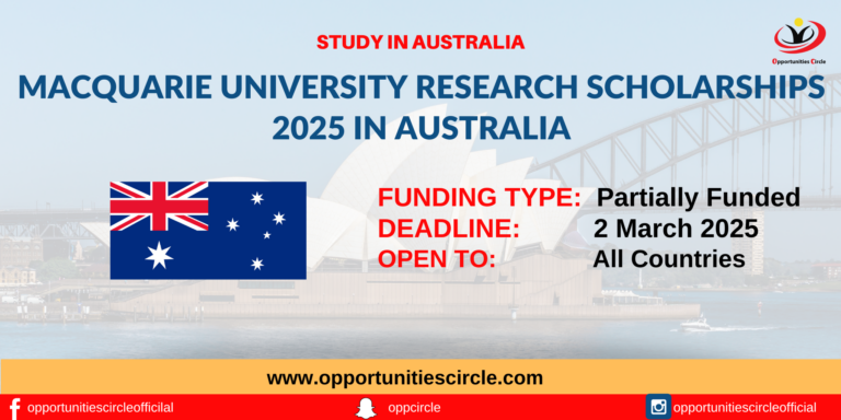 Macquarie University Research Scholarships 2025 in Australia