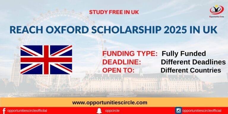 Reach Oxford Scholarship 2025 for Developing Countries