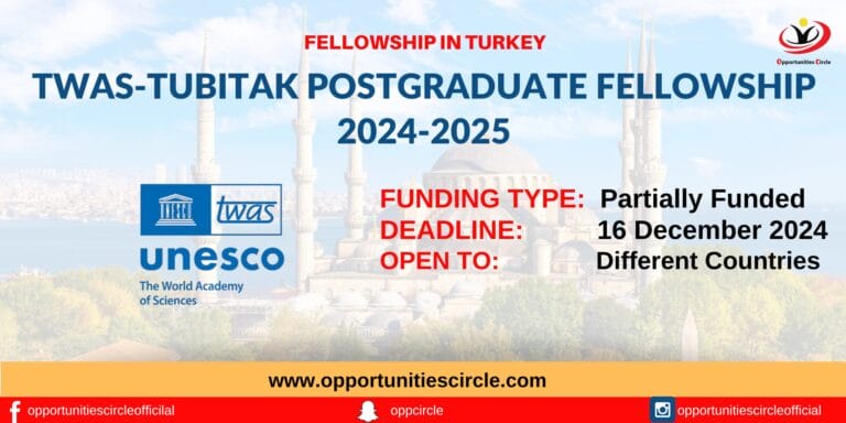 TWAS-TUBITAK Postgraduate Fellowship 2024-2025