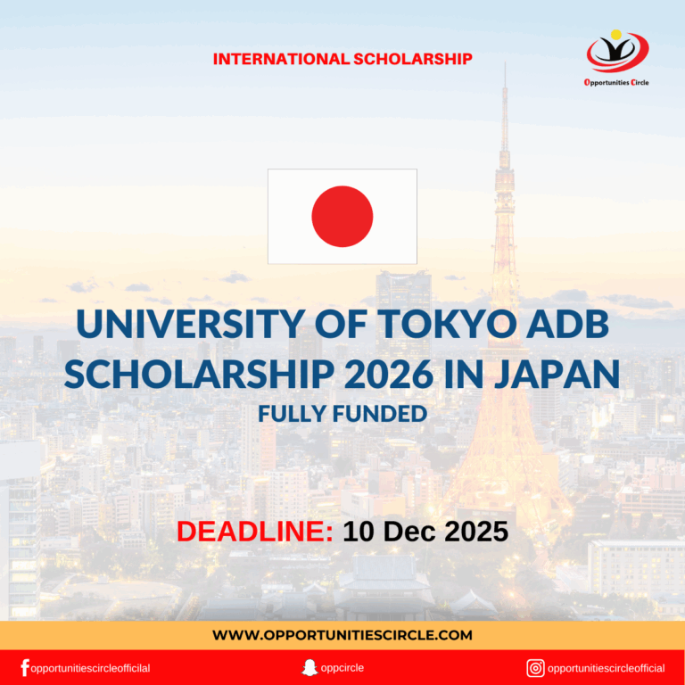 University of Tokyo ADB Scholarship 2026 in Japan