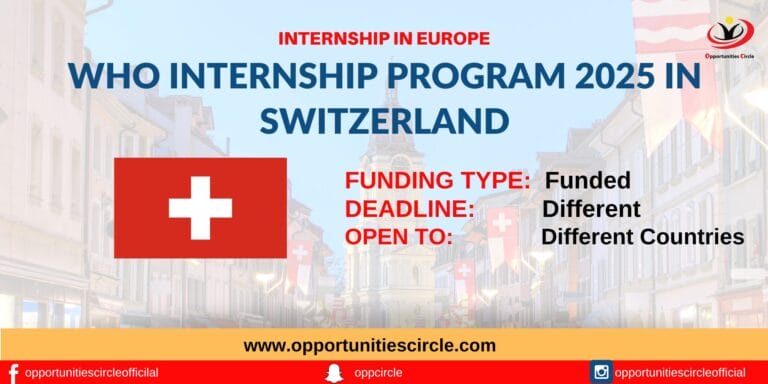 WHO Internship Program 2025 in Switzerland