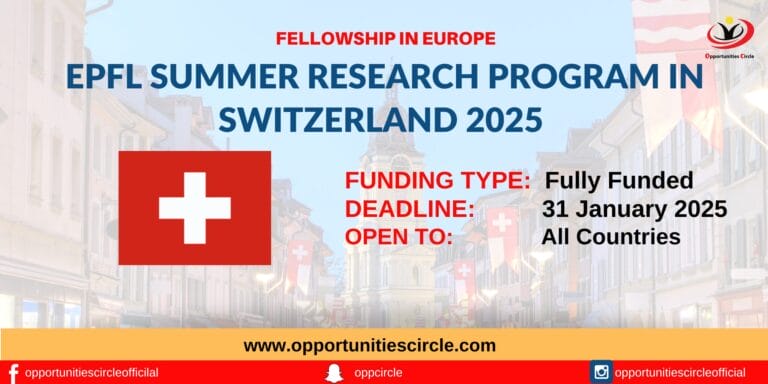 EPFL Summer Research Program in Switzerland