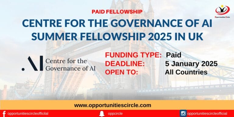 Centre for the Governance of AI Summer Fellowship 2025 in UK