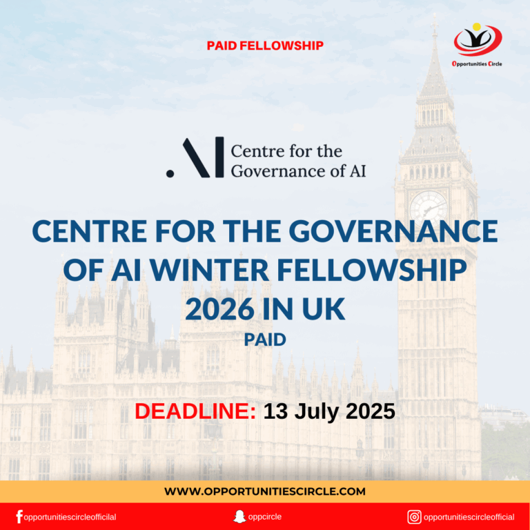 Centre for the Governance of AI Winter Fellowship 2026 in UK