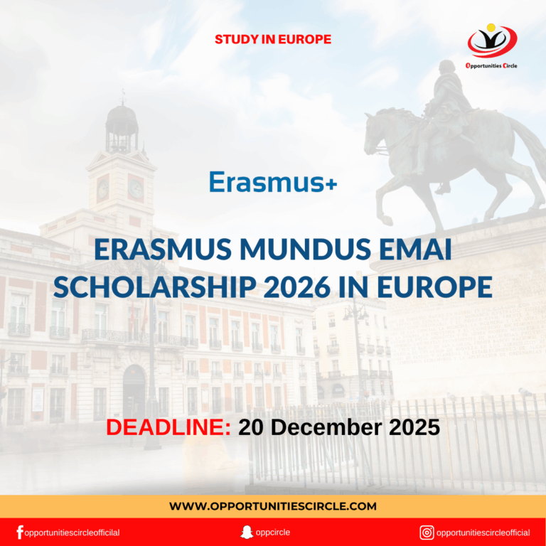 Erasmus Mundus EMAI Scholarship 2026 in Europe