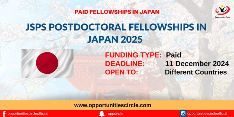 JSPS Postdoctoral Fellowships in Japan 2025