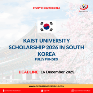 KAIST University Scholarship 2026 in South Korea