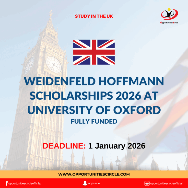 Weidenfeld Hoffmann Scholarships 2026