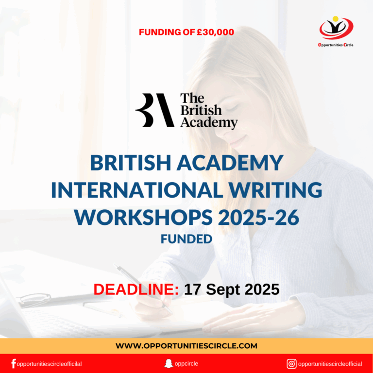 British Academy International Writing Workshops 2025-26