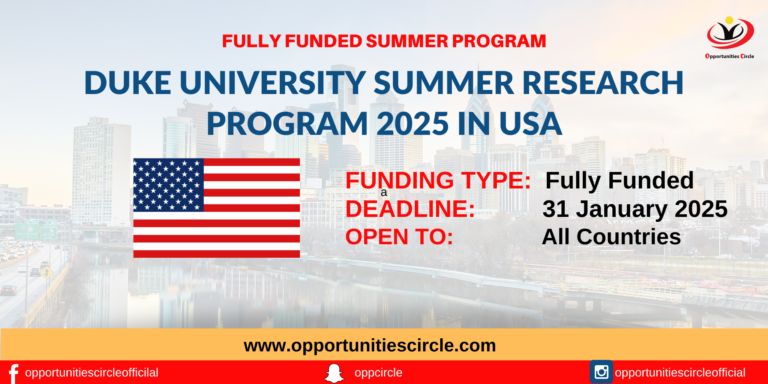 Duke University Summer Research Program 2025 in usa