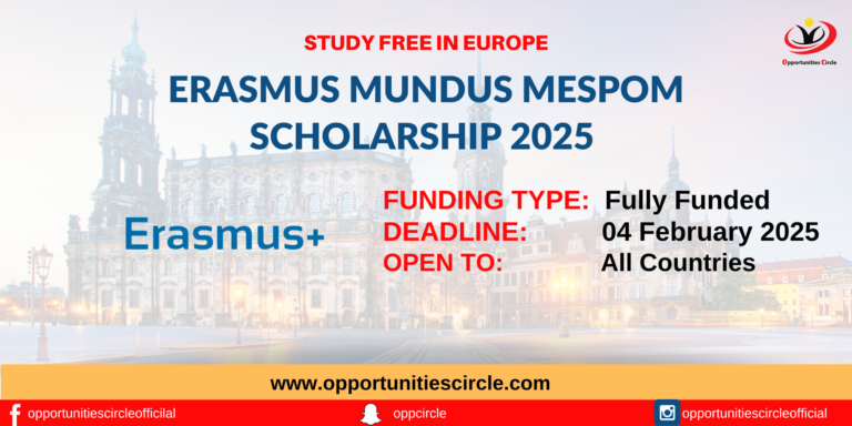 Erasmus Mundus MESPOM Scholarship 2025