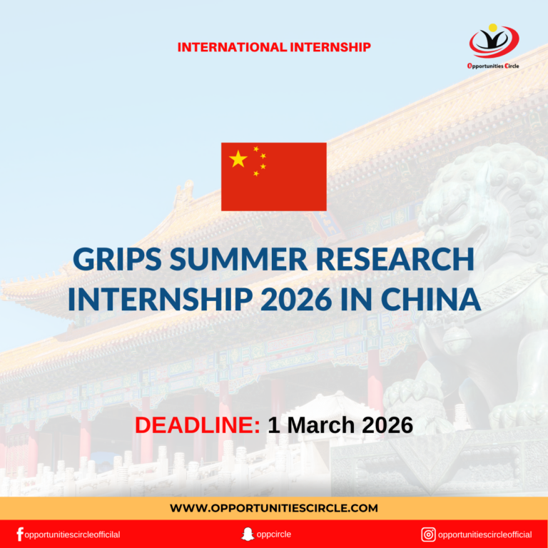 GRIPS Summer Research Internship 2026 in China