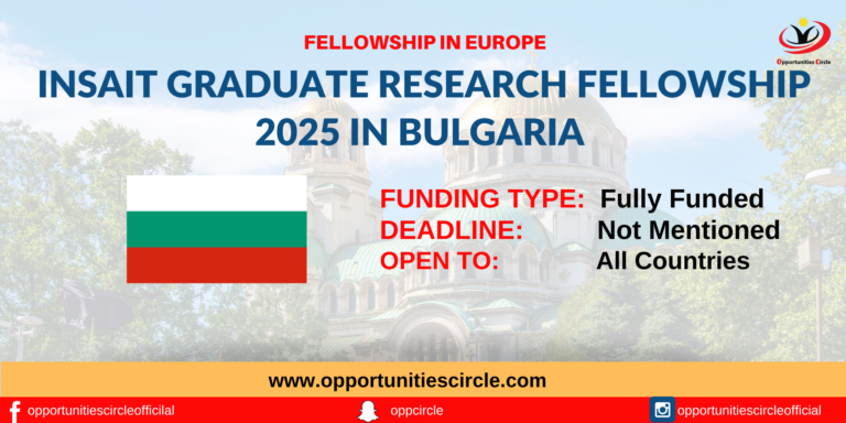 INSAIT Graduate Research Fellowship 2025 in Bulgaria