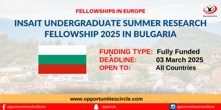 INSAIT Undergraduate Summer Research Fellowship 2025 in Bulgaria