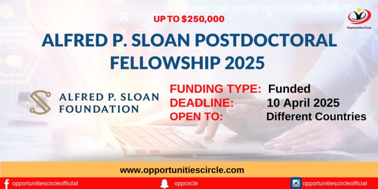 Alfred P Sloan Postdoctoral Fellowship 2025