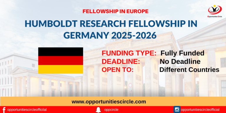 Humboldt Research Fellowship in Germany 2025-2026