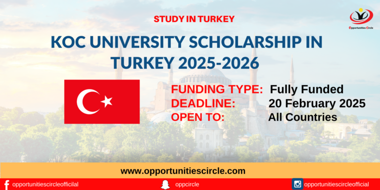 KOC University Scholarship in Turkey 2025-2026