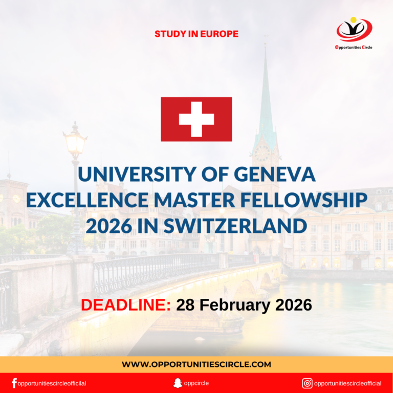 University of Geneva Excellence Master Fellowship 2026 in Switzerland