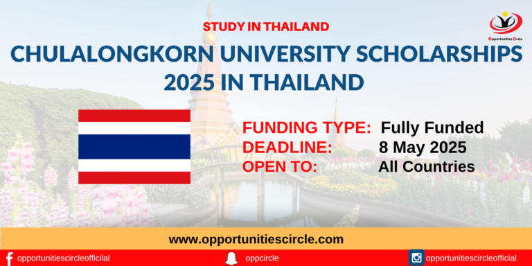 Chulalongkorn University Scholarships 2025 in Thailand