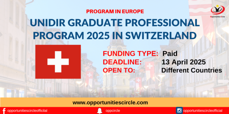 UNIDIR Graduate Professional Program 2025 in Switzerland
