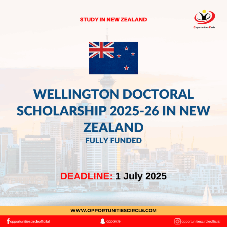 Wellington Doctoral Scholarship 2025-26 in New Zealand
