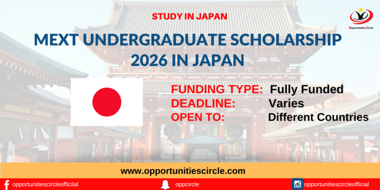 MEXT Undergraduate Scholarship 2026 in Japan