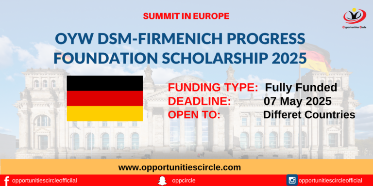OYW Dsm-firmenich Progress Foundation Scholarship 2025
