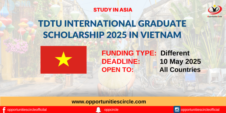 TDTU International Graduate Scholarship 2025 in Vietnam