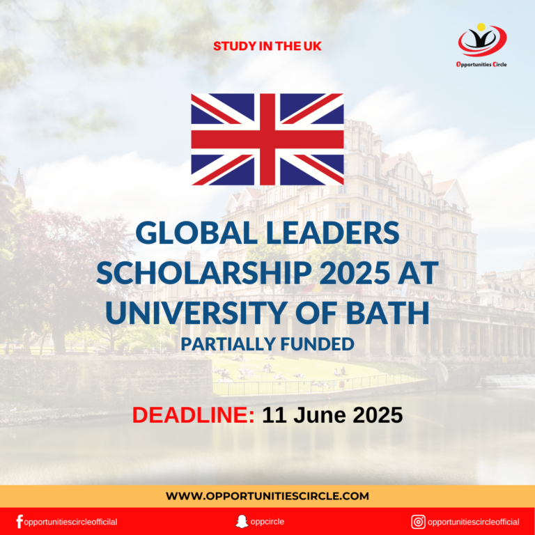 Global Leaders Scholarship 2025 at University of Bath