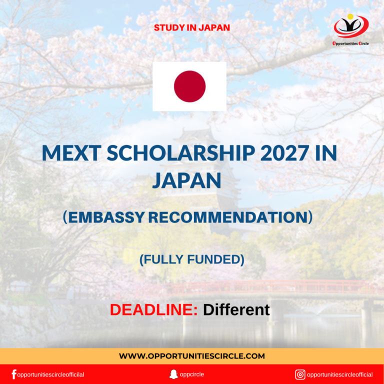 MEXT Scholarship 2027 in Japan