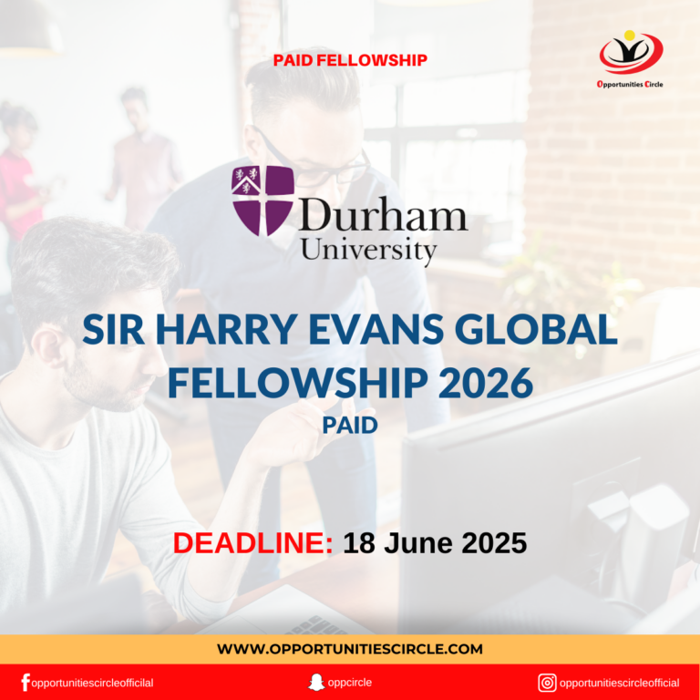 Sir Harry Evans Global Fellowship 2026
