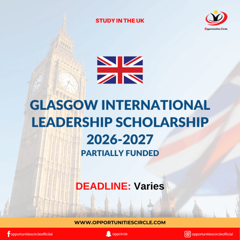 Glasgow International Leadership Scholarship 2026-2027