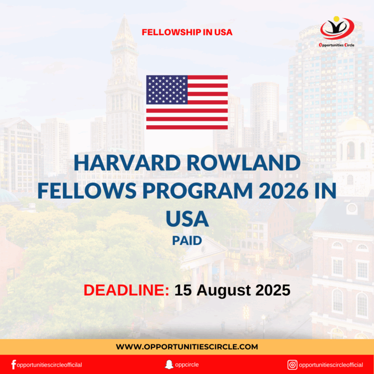 Harvard Rowland Fellows Program 2026 in USA