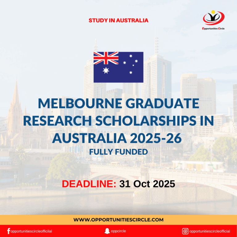Melbourne Graduate Research Scholarships in Australia 2025-26