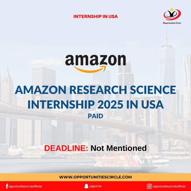 Amazon Research Science Internship 2025 in USA