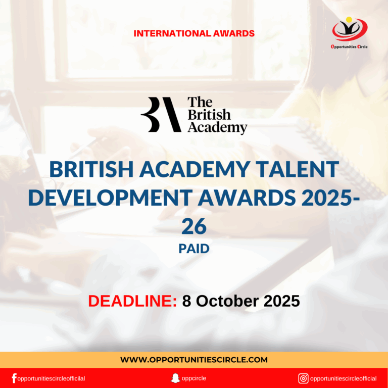 British Academy Talent Development Awards 2025-26