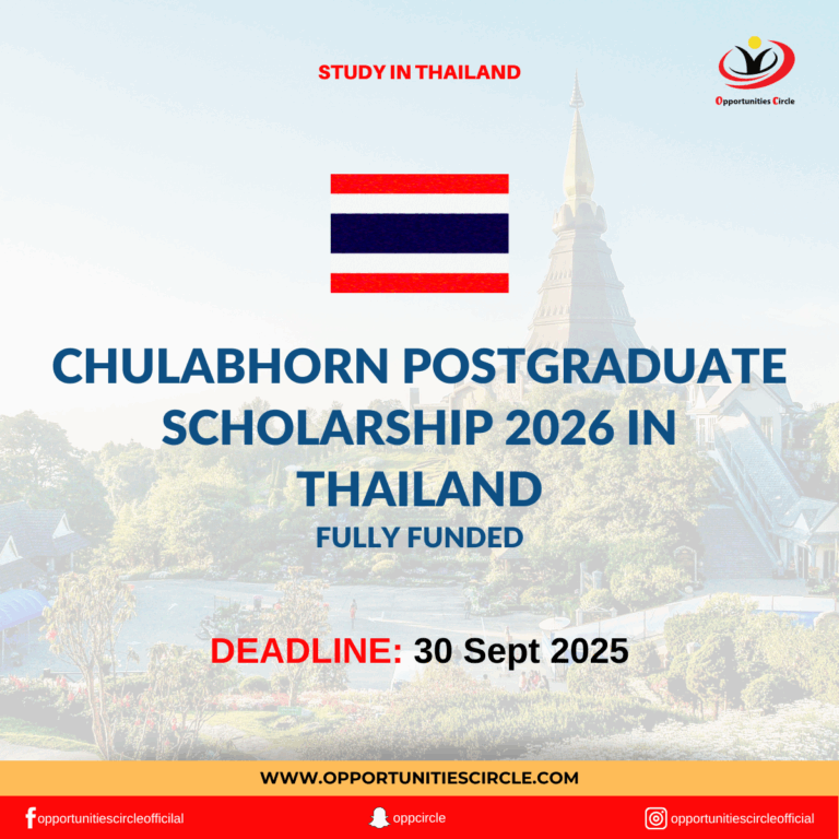 Chulabhorn Postgraduate Scholarship 2026 in Thailand