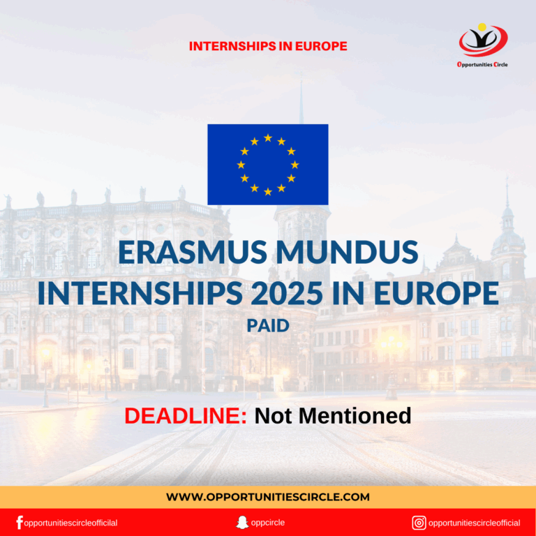 Erasmus Mundus Internships 2025 in Europe