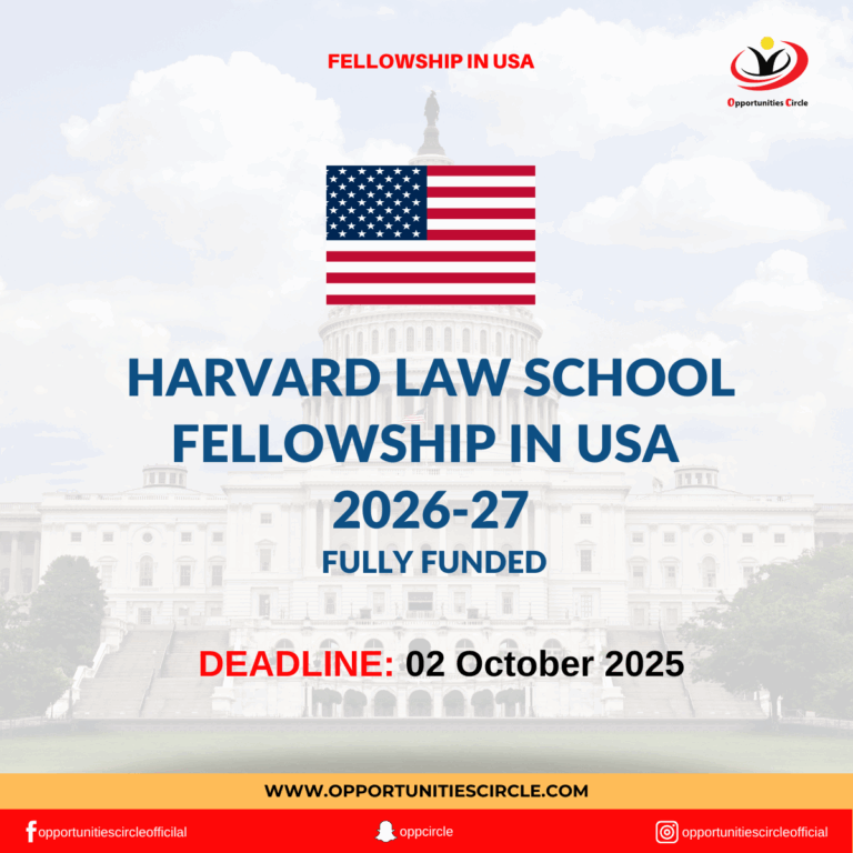 Harvard Law School Fellowship in USA 2026-27